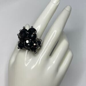 gunmetal gray and black fashion ring adjustable size costume jewelry